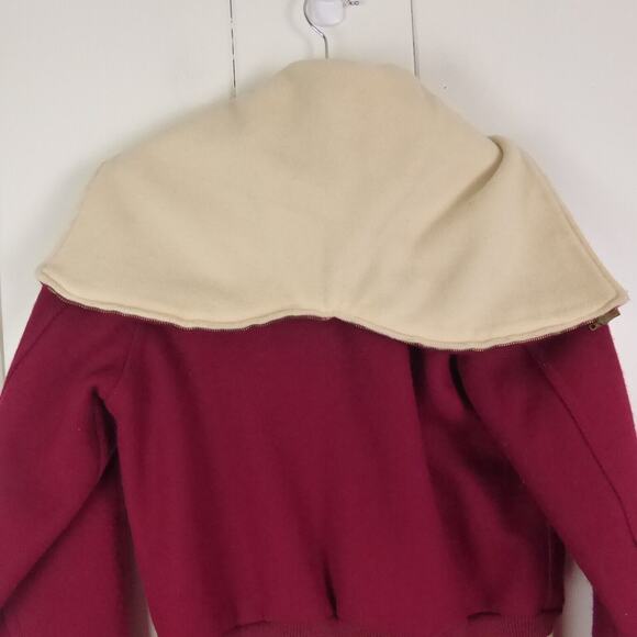 VTG Jacket Womens SZ S Letterman Varsity Hooded Preppy Scholastic Chief Logo - Picture 9 of 9